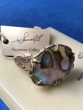 Samuel Behnam Abalone & Sterling Silver Large Prong Set Ring